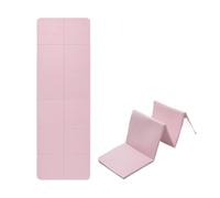 Foldable Yoga Mat TPE Folding Travel Exercise Fitness Double Sided Non-slip For Pilates & Floor Workouts per esercizi estivi(Pink)