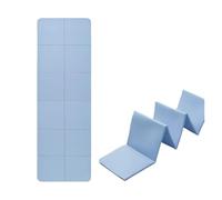 Foldable Yoga Mat TPE Folding Travel Exercise Fitness Double Sided Non-slip For Pilates & Floor Workouts per esercizi estivi(Blue)