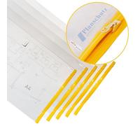FolderSys 10x Custodia Protettiva A4, Busta per Planimetrie 230 x 320 mm | Borsa in polietilene da 100 my, resistente ai raggi UV e strappi, ideale per cantieri con pratica chiusura scorrevole