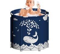 Folding Bathtub - Portable Bath Tub | Lightweight Foldable Portable Soaking Compact Adult Sized Spa And Ice Soaking Barrel For Shower Stall, Small Spaces, Home Use
