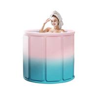Folding Bathtub, Toddler Bathing Tub, Waterproof Full Body Tub, Space-Saving Foldable Design, 27.56x27.56x25.59 Inches, Ideal for Camping Elderly Adults Travel Kids Shower Use