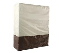 Folding Bed Storage Cover, Rollaway BedCover, Waterproof and Breathable Oxford Cloth, Suitable for Double Bed, Indoor and Outdoor Universal, Beige Grey Splicing (85 * 33 * 107cm)