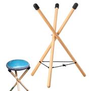 Folding Beech Wood Handpan Stand Tripod - Adjustable Non-Slip Drum Stand