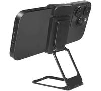 Folding Bracket for Phone, New Upgraded Back Clip Type 360° Folding Bracket, Built-in Sensing Magnetic Material Lightweight Fully Adjustable Metal Double Ring Square Phone Holder (Black)