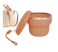 Folding Camping Cup | 200ml Drinkware,Camping Cup with Stainless Steel Rim | for Travelers Tourists Campers Hikers Fishermen Women Men Backpacking Fishing Road Trip Hotel
