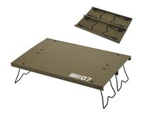 Folding Camping Table, Aluminum Alloy Camp Table, Foldable Lightweight Design, Stable Non-Slip Legs, Compact Storage, for Backpacking, Beach, Outdoor Dining, Backyard Setup, 33x22x8.5cm Army Green