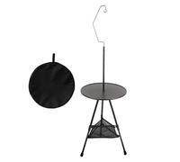Folding Camping Table, Portable Fold-Up Outdoor Table with Carry Bag, ABS, Aluminum Alloy, Multifunction Dining Gear for Backpacking, Backyard Picnic, Beach, Lightweight and Compact Design, 37x56cm