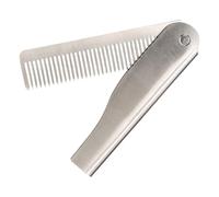 Folding Comb, Pocket Styling Combs, Adorable Portable Stainless Steel Straightener, Hair Straightener for Beard Mustache Grooming, Compact Everyday Hairs Brush Tool, Men, Silver