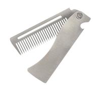 Folding Comb, Pocket Styling Combs, Adorable Portable Stainless Steel Straightener, Hair Straightener for Beard Mustache Grooming, Compact Everyday Hairs Brush Tool, Men, Silver