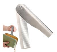 Folding Comb, Stainless Steel Pocket Hairbrush, Adorable Daily Groomings Styling, Travel Hair Straightener for Beard Mustache Styling, Everyday Grooming Combs Tool, Men, Silver