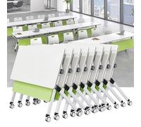 Folding Conference Room Table, Flip Top Mobile Meeting Office Training Room Desk with Wheel, Modern Training Meeting Seminar Classroom Tables(H 8Pack 63 x 23.6 x 29.5inch)