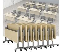 Folding Conference Room Table, Flip Top Mobile Meeting Office Training Room Desk with Wheel, Modern Training Meeting Seminar Classroom Tables(P 8Pack 70.8 x 23.6 x 29.5inch)