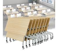 Folding Conference Room Table, Flip Top Mobile Meeting Office Training Room Desk with Wheel, Modern Training Meeting Seminar Classroom Tables(K 8Pack 70.8 x 23.6 x 29.5inch)