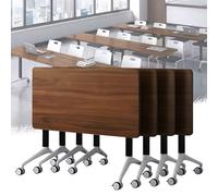 Folding Conference Room Table, Flip Top Mobile Meeting Office Training Room Desk with Wheel, Modern Training Meeting Seminar Classroom Tables(M 4Pack 70.8 x 23.6 x 29.5inch)