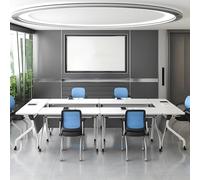 Folding Conference Room Table, Flip Top Mobile Meeting Office Training Room Desk with Wheel, Modern Training Meeting Seminar Classroom Tables(D 6Pack 70.8 x 23.6 x 29.5inch)