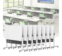 Folding Conference Room Table, Flip Top Mobile Meeting Office Training Room Desk with Wheel, Modern Training Meeting Seminar Classroom Tables(W 8Pack 47.2 x 23.6 x 29.5inch)