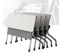 Folding Conference Room Tables, Conference Training Rooms Flip Top Mobile Training Table, Easy Assemble & Space Saving, Modern Rectangle Meeting Seminar Desk for Home Office Classr