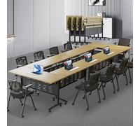 Folding Conference Table,Modern Flip Top Training Room Tables with Silent Wheels Save Space Rectangle Office Meeting Desk for Office Training Classroom Desk(4pack 70.9in)