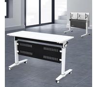 Folding Conference Table on Wheels Stackable Mobile Meeting Room Tables for Study Working Set of 6