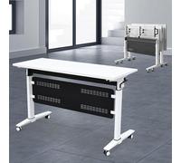 Folding Conference Table on Wheels Stackable Mobile Meeting Room Tables for Study Working Set of 6