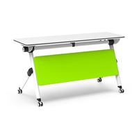 Folding Conference Table with Flip-Top Design Space-Saving Rolling Table on Caster Wheels for Office Meetings Training Sessions And Collaborative Work