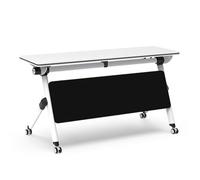 Folding Conference Table with Flip-Top Mobile Design on Caster Wheels Space-Saving Meeting Table for Office Training Sessions And Events
