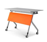 Folding Conference Tables for 6-8 People, 55.1inch Conference Room Table, Flip Top Training Desk with Silent Wheels, Modern Meeting Desk for Study Working