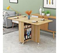 Folding Dining Table with Drop Leaf 6/8 Wheels and 2 Storage Racks Space Saving Versatile Dinner Table for Small Kitchen and Living Room Colore: C