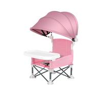 Folding Feeding Chair - Foldable Feeding Seat, Portable Seat With Removable Tray With Sun Canopy For Home Travel Camping Picnic Lawn Beach
