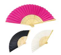 Folding Hand Fan With Bag - Handheld Folding Silk Fabric Wall Decor