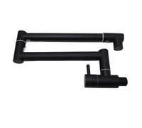 Folding Into The Wall Faucet 304 Stainless Steel Universal Rotation Kitchen Concealed Single Cold(Black)