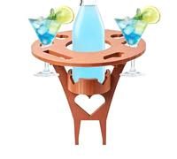 Folding Picnic Table - Lightweight Outdoor Desk with Cup Holder for Easy Carry | Portable Wine Table with Compact, Park Beach Lawn Garden Backyard Patio BBQ for Gathering Adventure Use
