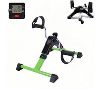 Folding Rehabilitation Bicycle Portable Stepper, Multifunctional Pedal Exerciser with LED Display for Fitness Enthusiasts Exercise Arms and Legs, Mini Exercise Bike for Slimming Fat Burning (Green)