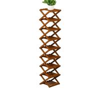 Folding Shoe Rack - 159cm Wood, Wooden Footwear Stand, Multi Tier | Slim Fit, Space Saving Tower, Vertical Shoe Shelf For Entryway, Closet, Hallway, Garage, Mudroom, Bathroom, Living Room, Dorms