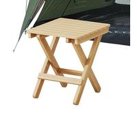 Folding Stool - Wood, 11,02 x 10,24 x 8,66 in Step Stool Chair Portable and Statable | Compact Foldable Design Outdoor Camping Seat, Lightweight Travel Stools For Fishing, Gardening, Hunting, Picnics