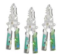 Folding Stylus Screwdriver Wire Stripper, Tuvilo Electrical Pliers, 8 In 1 Wire Stripper With Voltage Tester for Cutting And Pulling Wires Cable (3PCS)