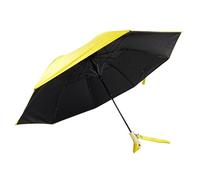 Folding Umbrellas Outdoor Windproof Rainy Head Handle Dual-Folding Umbrella Women Automatic Sunscreen Sun Rain Gear(Yellow)