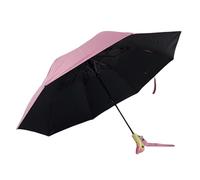 Folding Umbrellas Outdoor Windproof Rainy Head Handle Dual-Folding Umbrella Women Automatic Sunscreen Sun Rain Gear(Pink)