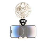 Folding USB Fan, Handheld Cooling Fan with LED Display, USB Rechargeable Foldable Design for Camping, Picnics, Bedroom, and Office Use, ABS & PC Material, 20x9.2x4cm