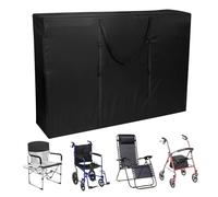 Folding Walker Carry Bag, Waterproof Garden Pouch, Anti-Wear Durable Fabric, Multi-Purpose Wheelchair Carrier, Mobility Gear Tote For Tailgating RV Beach Festival Travel Picnic Use, Black
