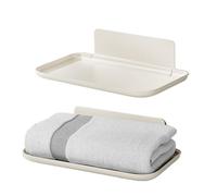 Folding Walls Shelf, No Drill Fold Down Wall Mounted Shelfs, Portable Toilet Board Bedside Shelf, Space-Saving Storage Panel for Bathroom, Laundry, Garage Foldings, White