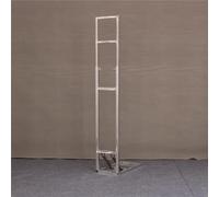 Folding Wrought-Iron Double Pipe Straight Square Shelf Wedding Stage Backdrop Flower Stand Props Event Party Floral Frame (Silver)