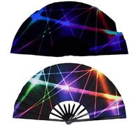 FoldingKung Fu Fan, fan del panno di effetto fluorescente di stampa dell'inchiostro variopinto, osso di bambù per il festival