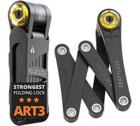 FoldyLock Forever - Lucchetto pieghevole per bicicletta, brevettato e ad alta sicurezza, venduto in oro, resistente e antifurto con chiavi e supporto per telaio per bici elettriche e city bike, 90 cm