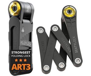 FoldyLock Forever, lucchetto pieghevole per bicicletta, elegante, brevettato, ad alta sicurezza, classificato oro, resistente, antifurto, con chiavi e supporto per custodia per e-bike da città, 90 cm