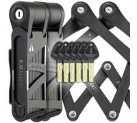 FoldyLock - Set di 2 lucchetti pieghevoli per bicicletta, con 6 chiavi identiche, brevettati, leggeri, resistenti, antifurto, con custodia per il trasporto, per biciclette ed e-bike, 85 cm