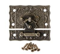 Folewr 55 mm x 47 mm in stile vintage chiusura a scatto in legno con serratura per cassapanca color bronzo antico