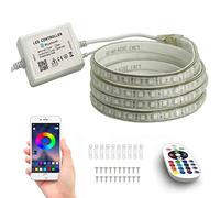 FOLGEMIR 3 metro striscia LED RGB, controllata tramite Bluetooth/APP, catena luminosa dimmerabile 230 V, 5050 SMD 60 LED/m, nastri impermeabile IP65 con trasformatore e telecomando IR