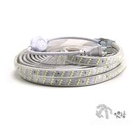 FOLGEMIR Striscia LED 15 metro Bianco Freddo, striscia di 3 file oblique, 2835 SMD 180 LED/m, 220V 230V strip, illuminazione molto luminosa, Impermeabile IP65