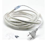 FOLGEMIR Striscia LED 6 metro Bianco Caldo, 2835 SMD 144 LEDs/m, 220V 230V Strip, illuminazione molto luminosa - 900 LM per metro, IP65 impermeabile